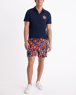 Embroidered Floral Graphic Luxe Pique Polo