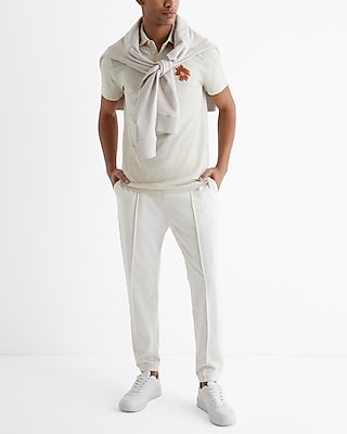 Embroidered Floral Graphic Luxe Pique Polo
