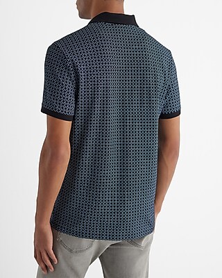 Floral Geo Luxe Pique Zip Polo