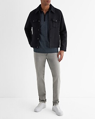 Floral Geo Luxe Pique Zip Polo