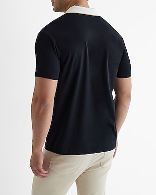 完売品　REGULAR COLLARS POLO Mサイズ Contrast Collar Perfect Pima Cotton Zip Polo | Express