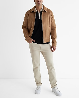 Contrast Collar Perfect Pima Cotton Zip Polo | Express