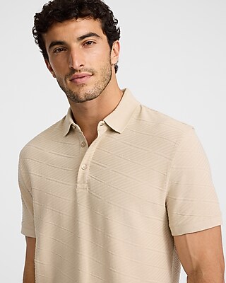 Textured Geo Print Cotton-Blend Polo - image 3
