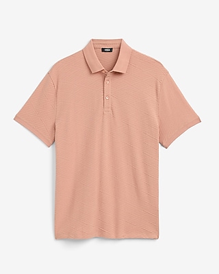 Textured Geo Print Cotton-Blend Polo