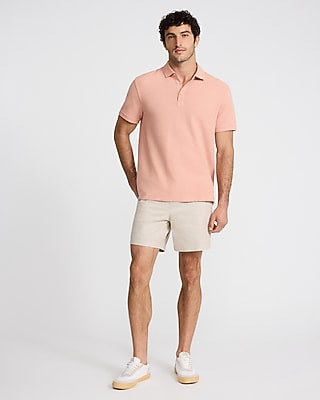 Textured Geo Print Cotton-Blend Polo