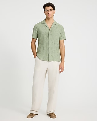 Textured Geo Terry Cloth Jacquard Short Sleeve Polo
