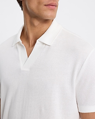 Pointelle Cotton Short Sleeve Polo