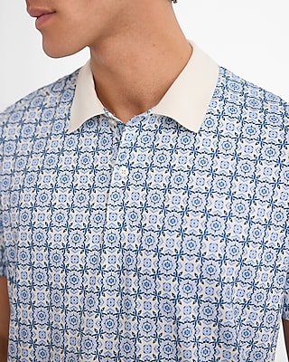 Geo Printed Pique Everyday Performance Polo