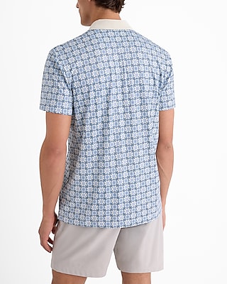 Geo Printed Pique Everyday Performance Polo