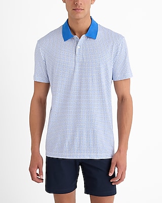 Geo Printed Pique Everyday Performance Polo