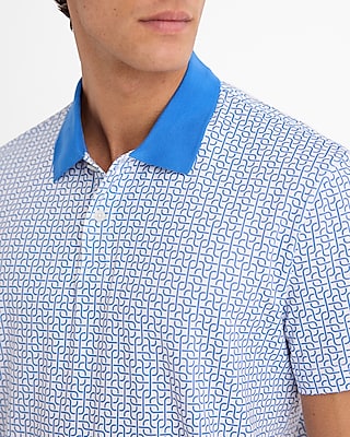 Geo Printed Pique Everyday Performance Polo