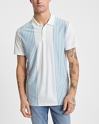 Striped Pique Polo