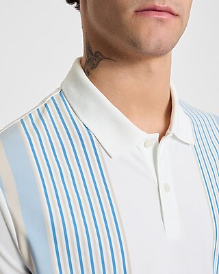 Striped Pique Polo