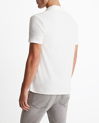 Striped Luxe Pique Zip Polo