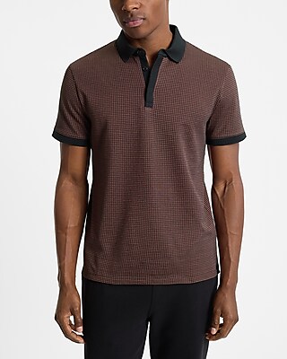 Mini Geo Jacquard Cotton-Blend Polo