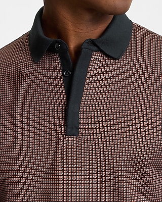 Mini Geo Jacquard Cotton-Blend Polo