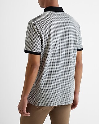 Geo Cotton Jacquard Long Placket Polo