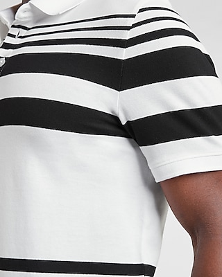 Striped Luxe Pique Polo