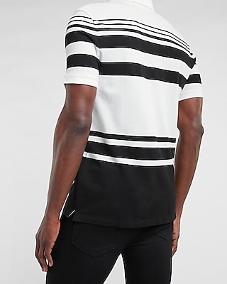 Striped Luxe Pique Polo