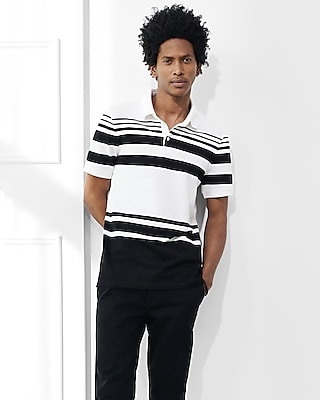 Striped Luxe Pique Polo