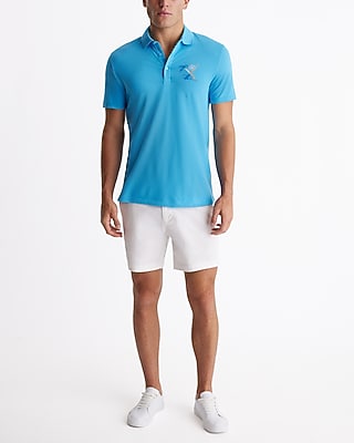 Tropical Embroidered X Logo Graphic Luxe Pique Polo
