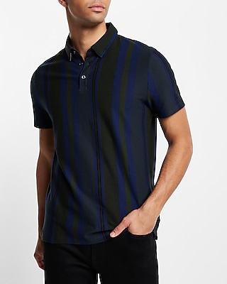 Striped Luxe Pique Polo