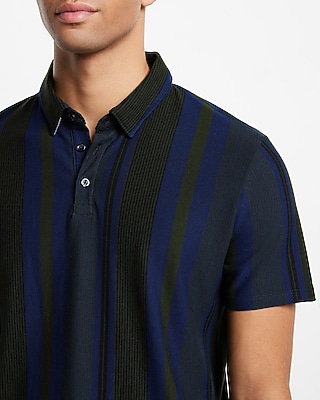 Striped Luxe Pique Polo