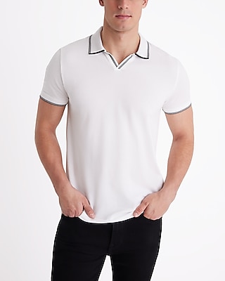 Tipped Johnny Collar Luxe Pique Polo Men's Tall