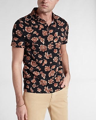 Floral Moisture-Wicking Performance Polo