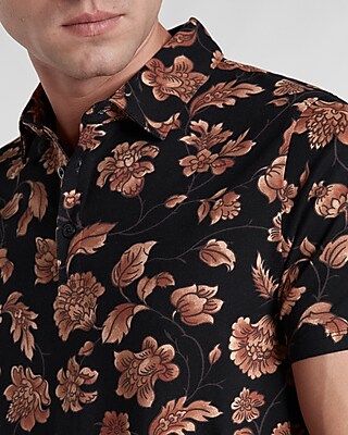 Floral Moisture-Wicking Performance Polo