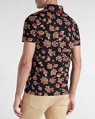 Floral Moisture-Wicking Performance Polo