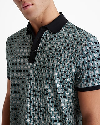 Woven Geo Perfect Pima Cotton Polo
