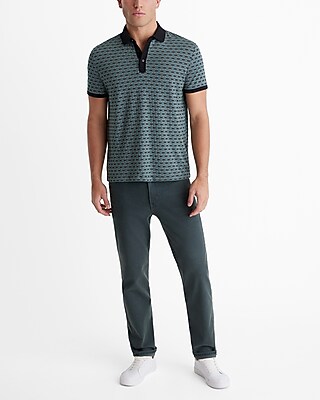 Woven Geo Perfect Pima Cotton Polo