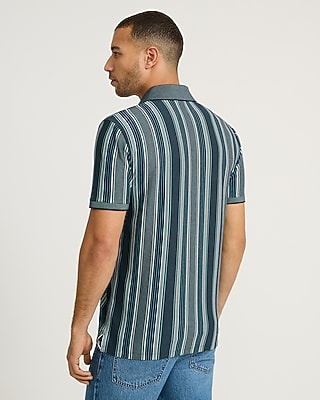 Floral Striped Luxe Pique Polo