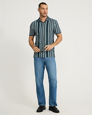 Floral Striped Luxe Pique Polo