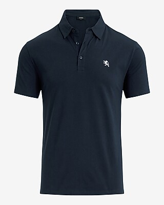 Embroidered Logo Cotton Jersey Short Sleeve Polo | Express