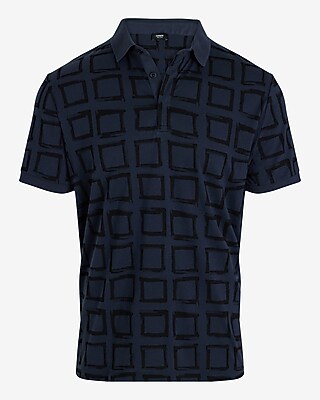Square Print Perfect Pima Cotton Polo - thumbnail 9
