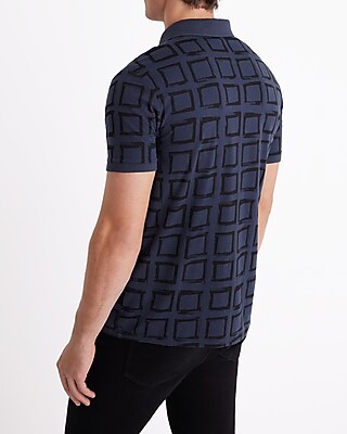 Square Print Perfect Pima Cotton Polo - thumbnail 8