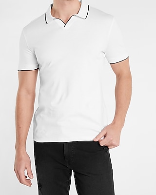 tipped johnny collar polo