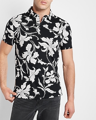 Optical White Flower Print T-Shirt - Polos & T-shirts for Men