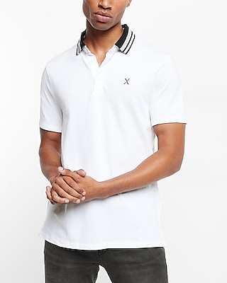Tipped Flat Knit Luxe Pique Polo