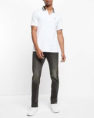 Tipped Flat Knit Luxe Pique Polo