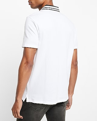 Tipped Flat Knit Luxe Pique Polo
