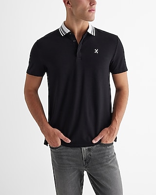 tipped x-logo luxe pique polo