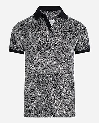 Abstract Printed Perfect Pima Cotton Polo