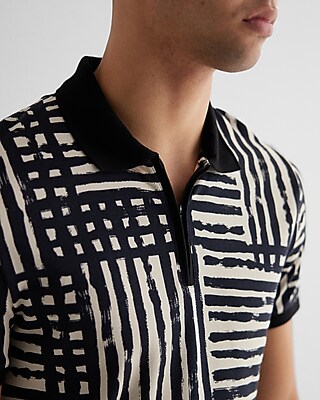WC - LUX PIQUE BOSWELL GRID FK ZIP POLO 10004:OYSTER:XL TALL