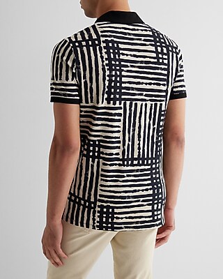 WC - LUX PIQUE BOSWELL GRID FK ZIP POLO 10004:OYSTER:XL TALL