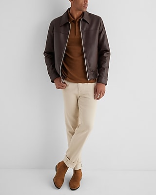 Tipped Collar Long Sleeve Pique Polo