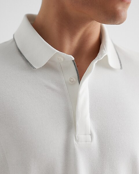 Burberry Check Cotton Jacquard Polo Shirt In White