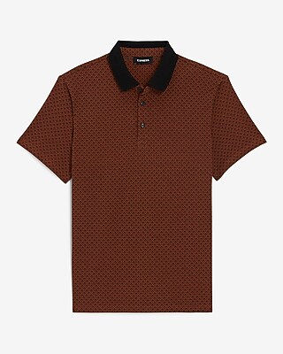 Geo Print Contrast Collar Moisture-Wicking Performance Polo - image 5